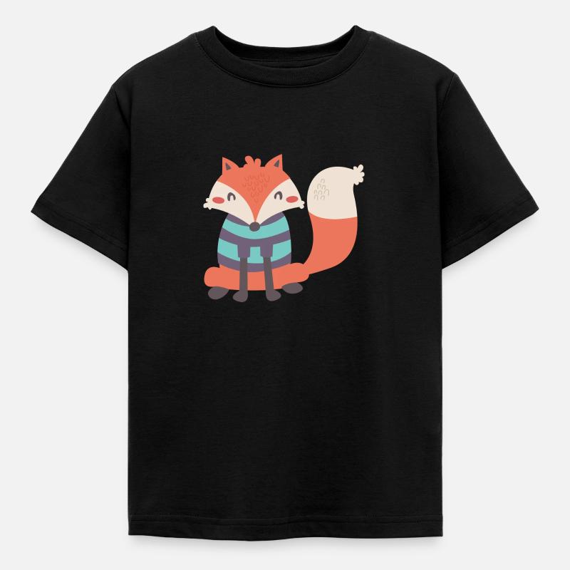 Renard doux avec Ringelpulli - T-shirt Enfant - noir