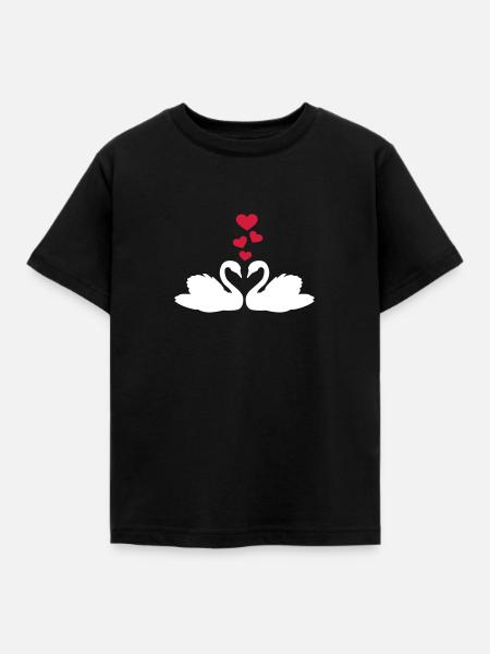 Schwan - Kinder T-Shirt - Schwarz