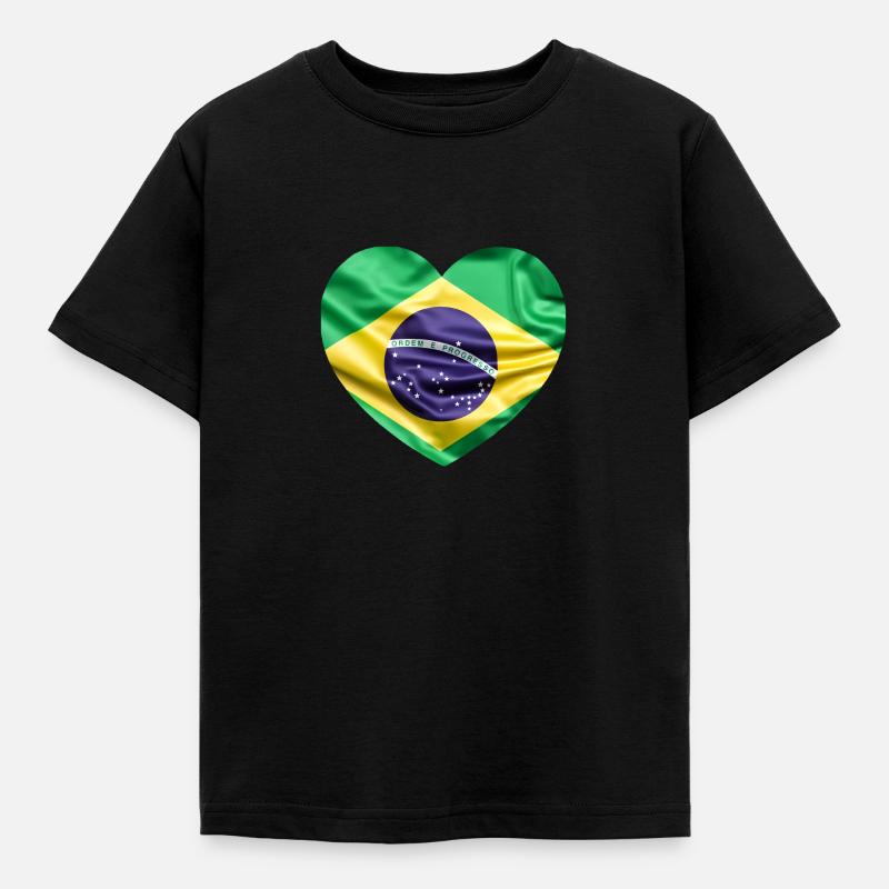 drapeau bresil - T-shirt Enfant - noir