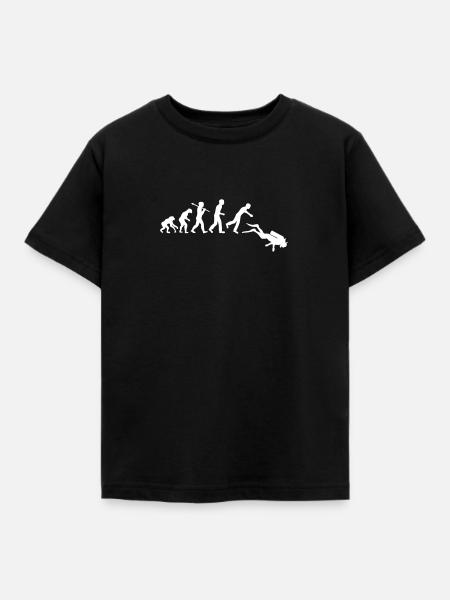 evolution des Menschen Tauchen - Kinder T-Shirt - Schwarz