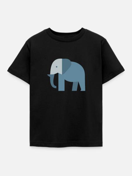 schlichter Elefant - Kinder T-Shirt - Schwarz
