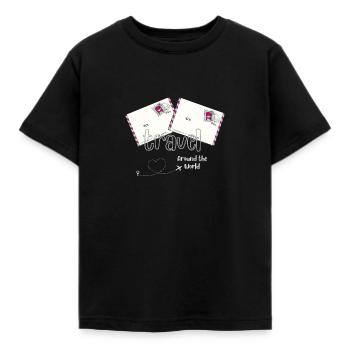 Travel Around the World - Kids' T-Shirt - black - Front - AI Model Kid Female (0cm)
