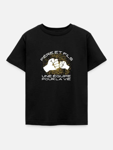 Père et fils une équipe pour la vie | Père Fils - T-shirt Enfant - noir