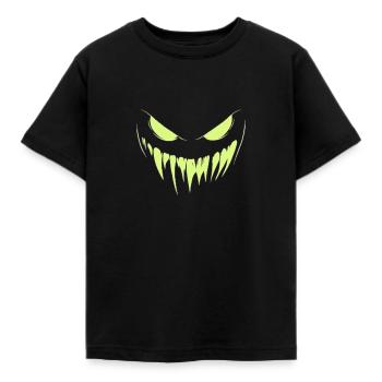 visage pour halloween, visage terrifiant, fête - T-shirt Enfant - noir - Devant - AI Model Kid Female (0cm)