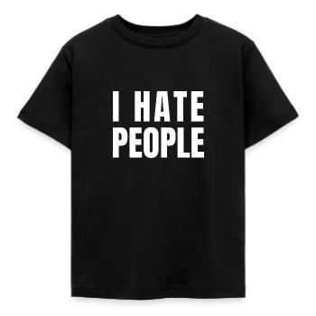 Ich hasse Menschen - Kinder T-Shirt - Schwarz - Vorne - AI Model Kid Female (0cm)