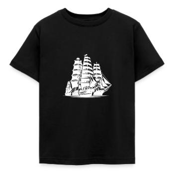 Alte Segelschiffe Flotte Richtung Hafen - Kinder T-Shirt - Schwarz - Vorne - AI Model Kid Female (0cm)