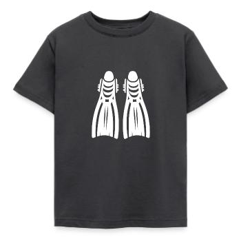 Taucherzubehör Gerätetaucher Flossen - Kinder T-Shirt - Dunkelgrau - Vorne - AI Model Kid Female (0cm)