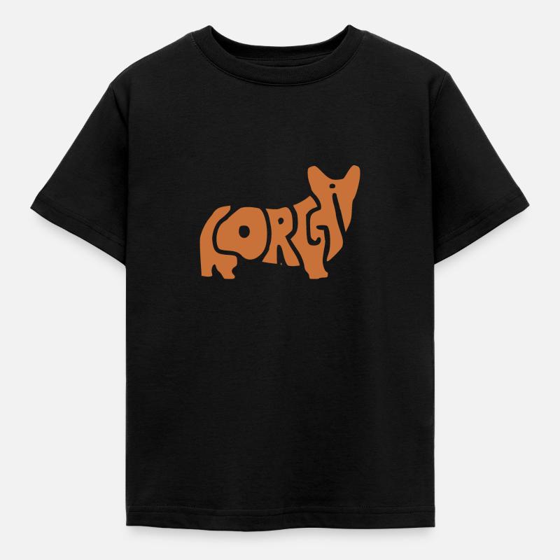 Corgi braun - Kinder T-Shirt - Schwarz
