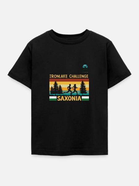 Iron Lake Challenge Sachsen - D1 - Kinder T-Shirt - Schwarz
