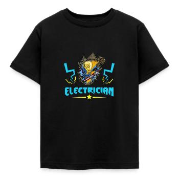 Electrician Electrician Lighting Technician Lamp - Kids' T-Shirt - black - Front - AI Model Kid Female (0cm)