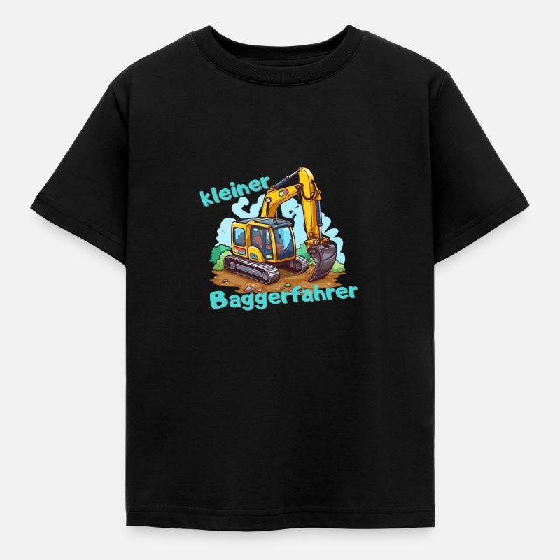 Baggerfahrer - Kinder T-Shirt - Schwarz