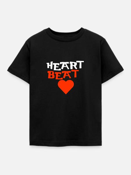 Heart Beat Love - Kids' T-Shirt - black