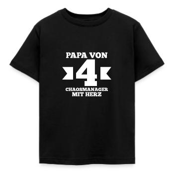 Papa Von 4 Kindern - Kinder T-Shirt - Schwarz - Vorne - AI Model Kid Female (0cm)
