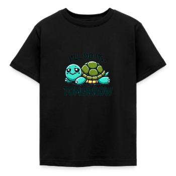 Entspannte Schildkrötte - Kinder T-Shirt - Schwarz - Vorne - AI Model Kid Female (0cm)