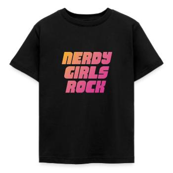 Nerdy Girls Rock - Kinder T-Shirt - Schwarz - Vorne - AI Model Kid Female (0cm)