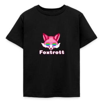Foxtrott, Fuchs,brille, Tanz, standardtanz - Kinder T-Shirt - Schwarz - Vorne - AI Model Kid Female (0cm)