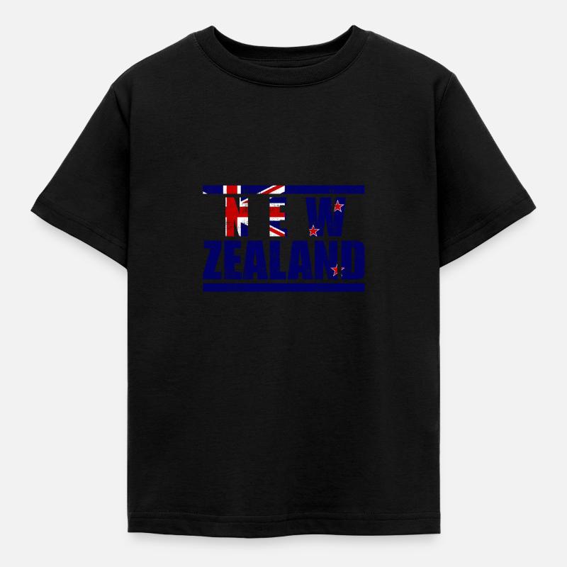 Neuseeland - Kinder T-Shirt - Schwarz