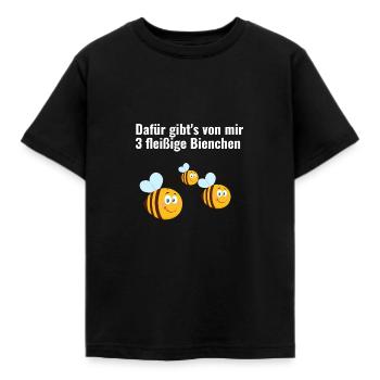 fließige Bienchen - Kinder T-Shirt - Schwarz - Vorne - AI Model Kid Female (0cm)