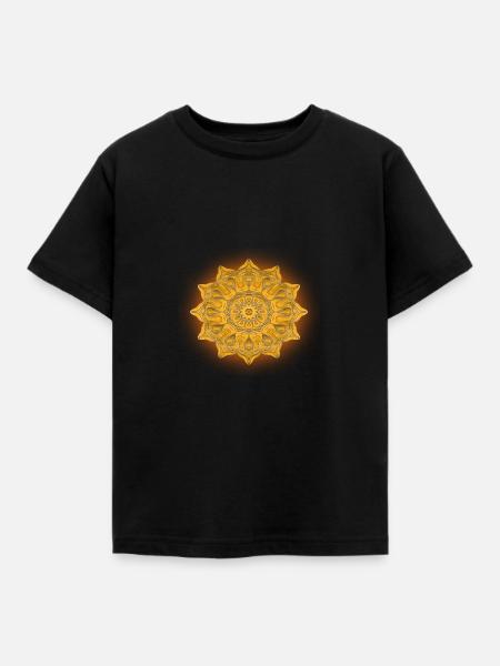 Sunlight Mandala - Kinder T-Shirt - Schwarz