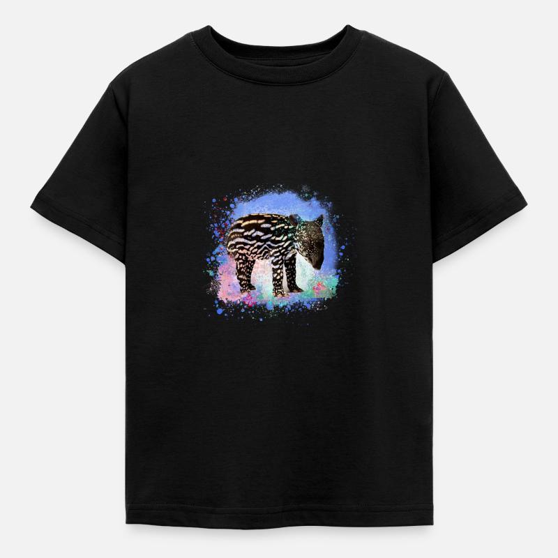 tapir,graffiti,malerei,lachen,blau,baby - Kinder T-Shirt - Schwarz