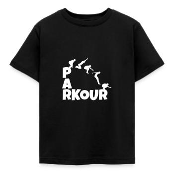 parkour - Kids' T-Shirt - black - Front - AI Model Kid Female (0cm)