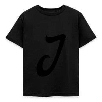 buchstabe J - Kinder T-Shirt - Schwarz - Vorne - AI Model Kid Female (0cm)