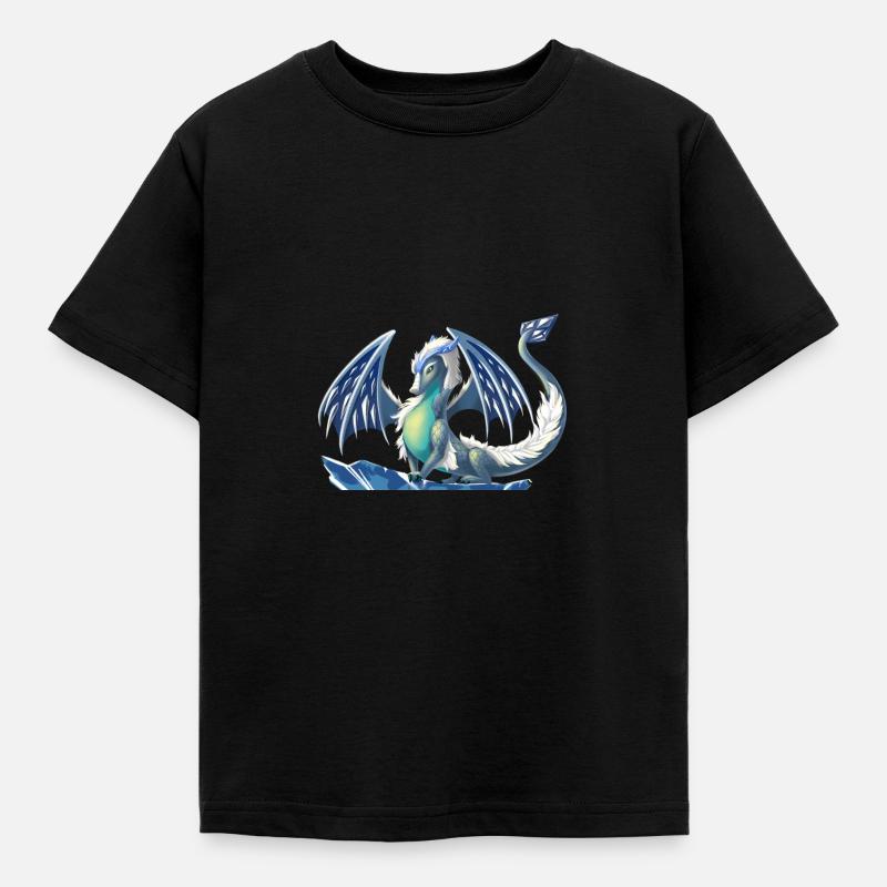 Magischer Eis Drache - Drachen der Elemente - Kinder T-Shirt - Schwarz