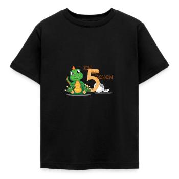 Kleiner süßer Dinosaurier zum 5. Geburtstag - Kinder T-Shirt - Schwarz - Vorne - AI Model Kid Female (0cm)