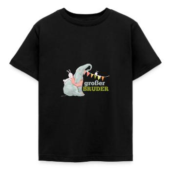 großer Bruder Elefant Hase - Kinder T-Shirt - Schwarz - Vorne - AI Model Kid Female (0cm)