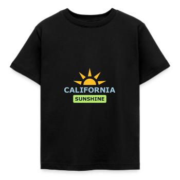 ★ Designfarben änderbar ★ California Sunshine - Kinder T-Shirt - Schwarz - Vorne - AI Model Kid Female (0cm)