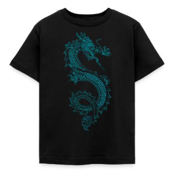 Drache Feuer Märchen Fliegen Saga Fantasy Geschenk - Kinder T-Shirt - Schwarz - Vorne - AI Model Kid Female (0cm)