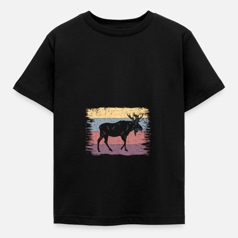 Elch - Kinder T-Shirt - Schwarz