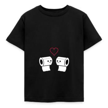 papier toilette amoureux 002 - T-shirt Enfant - noir - Devant - AI Model Kid Female (0cm)