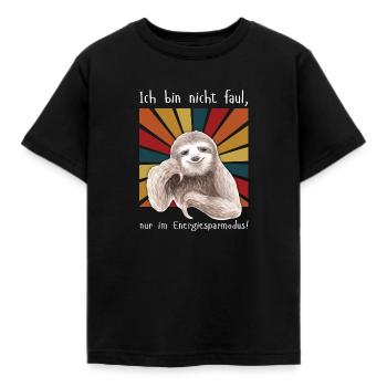 Lusitges Faultier mit Spruch (weiße Schrift) - Kinder T-Shirt - Schwarz - Vorne - AI Model Kid Female (0cm)