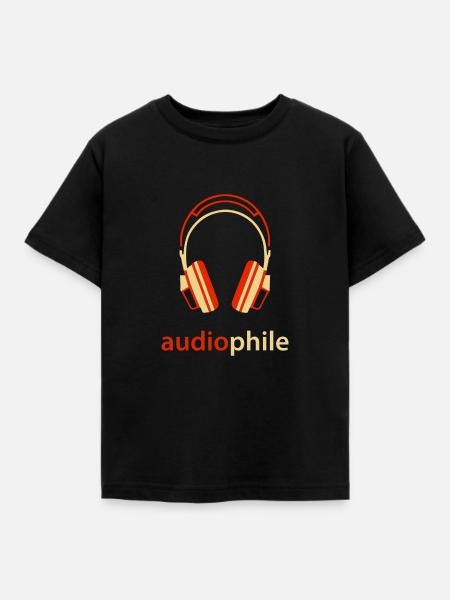 Kopfhörer-Leidenschaft elegantes Design - Kinder T-Shirt - Schwarz