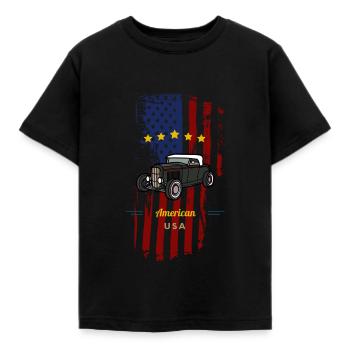 American Hot Rod - Kinder T-Shirt - Schwarz - Vorne - AI Model Kid Female (0cm)