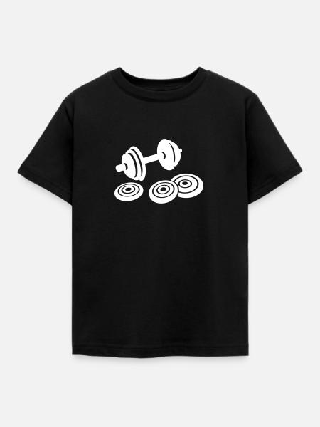 Hanteln - Kinder T-Shirt - Schwarz