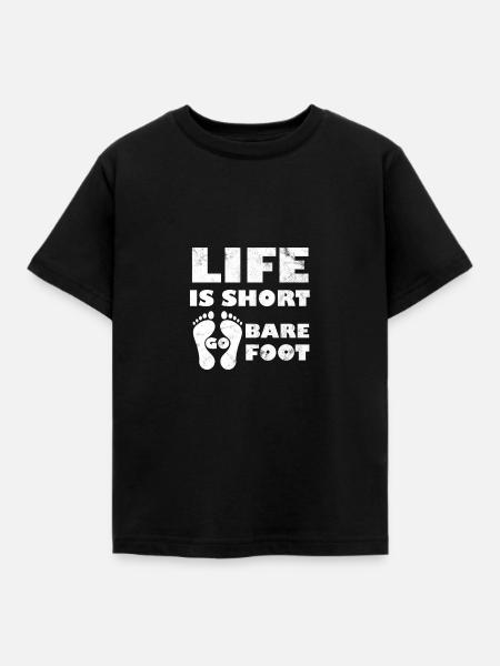 Barfuß - Kinder T-Shirt - Schwarz