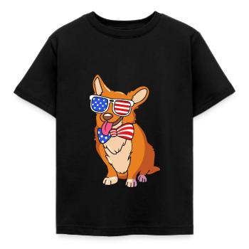 Vierter Juli Nationalfarben Nationalfeiertag USA - Kinder T-Shirt - Schwarz - Vorne - AI Model Kid Female (0cm)