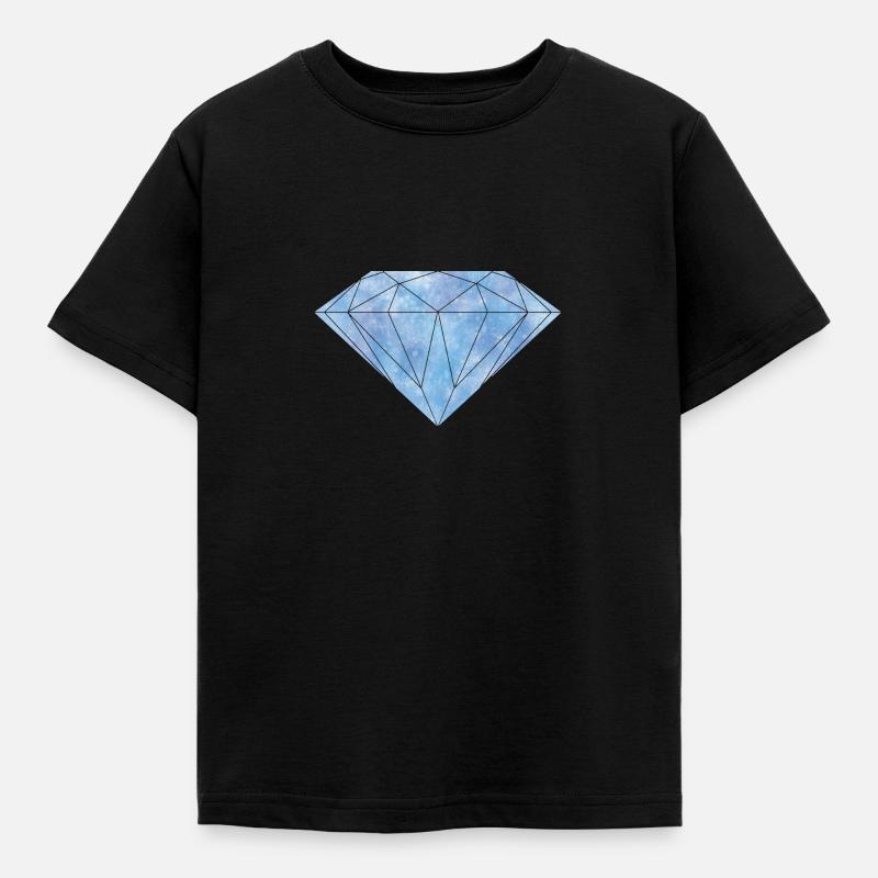 Pierre de diamant de diamant bleu - T-shirt Enfant - noir