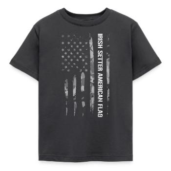 Irish Setter American Flag - Kids' T-Shirt - dark grey - Front - AI Model Kid Female (0cm)