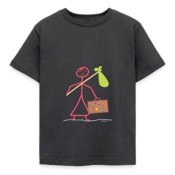 Voyage en bâton Vacances longue distance valise libre - T-shirt Enfant - charbon - Devant - AI Model Kid Female (0cm)