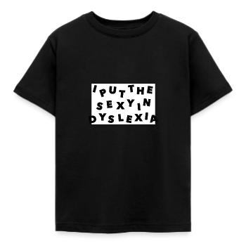 Funny Dyslexia Dyslexia Saying Gift - Kids' T-Shirt - black - Front - AI Model Kid Female (0cm)