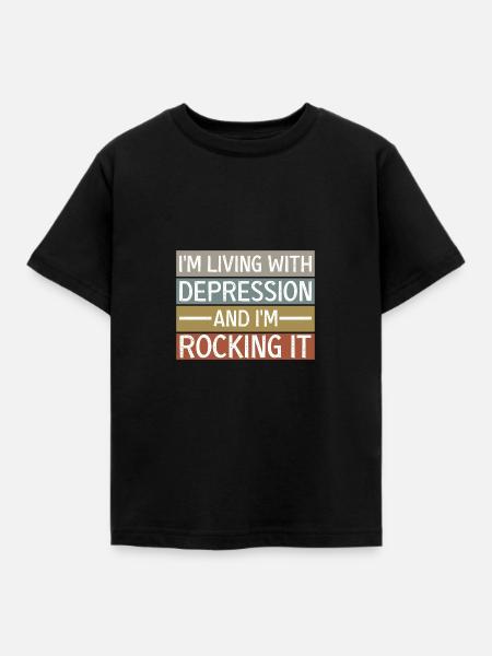 Depression Awareness Spruch - Kinder T-Shirt - Schwarz