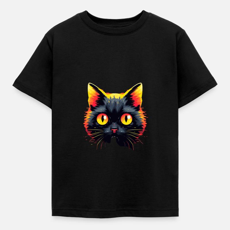 Visage de chat - T-shirt Enfant - noir