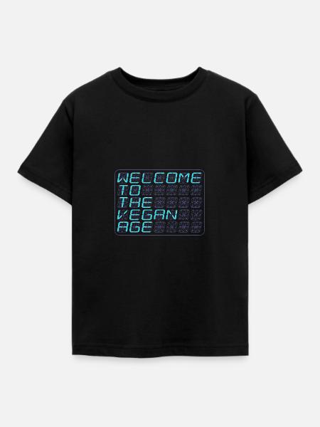 vegan-new-age-blue-wide - Kinder T-Shirt - Schwarz