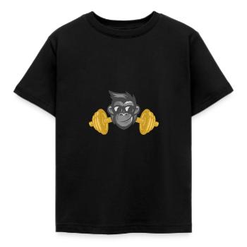 Gym Fitness Monkey Cadeau - T-shirt Enfant - noir - Devant - AI Model Kid Female (0cm)