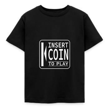 Insert Coin retro design - Kids' T-Shirt - black - Front - AI Model Kid Female (0cm)