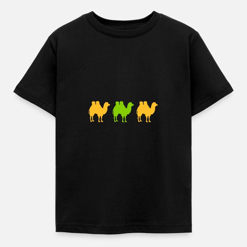 camel tipper herd desert - Kids' T-Shirt - black