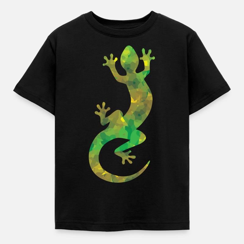 Eidechse Tarnung - Kinder T-Shirt - Schwarz